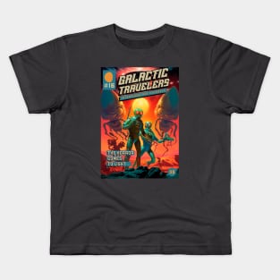 Vintage Sci Fi Martians In Space Kids T-Shirt